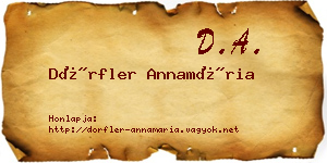 Dörfler Annamária névjegykártya